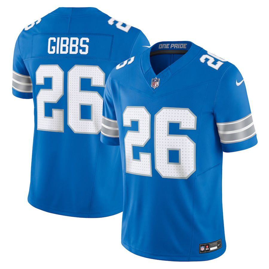 Men Detroit Lions #26 Jahmyr Gibbs Nike Blue Vapor F.U.S.E. Limited NFL Jersey